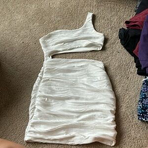 SHEIN white cutout club dress